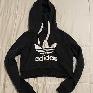 Adidas Black Cropped Hoodie